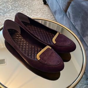 Tory Burch Jess Purple Calf Hair Flats